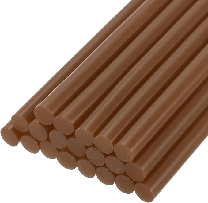 uxcell 20pcs Hot Glue Sticks for Glue Gun 7mm/0.27-inch x 4-inch Mini Hot Melt Adhesive Glue Stick Brown