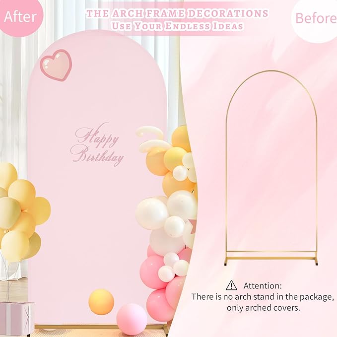 SoarDream Pink Spandex Arch Cover 6FT Wedding Arch Backdrop Cover Stretchy Backdrop Chiara Wall Arch Stand Cover for Wedding Birthday Balloon Decorations- Ideal for Balloon Arches