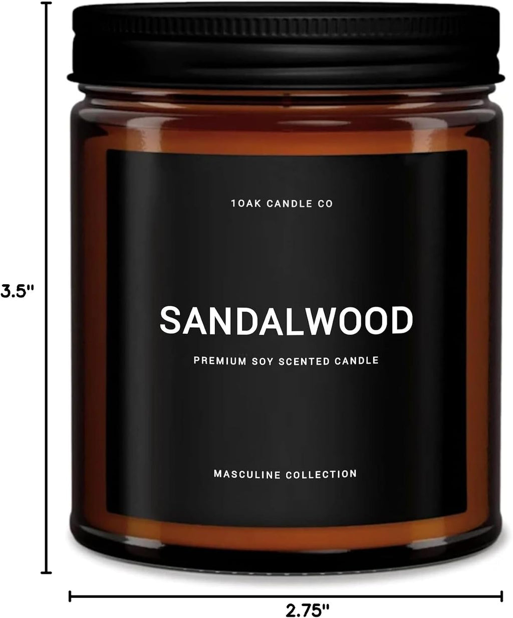 1OAK Scented Candles for Men - Sandalwood Candles - Mens Candle for Home - Masculine Candle - Long Burning Premium - Soy Wax