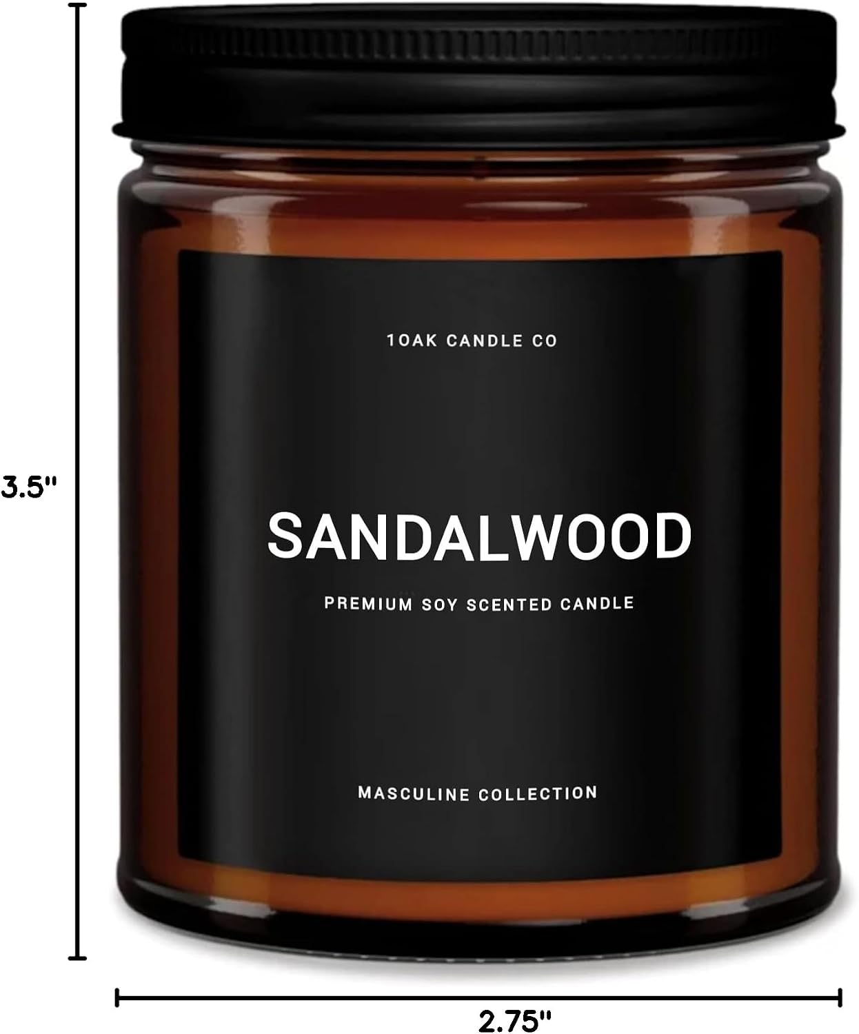 1OAK Scented Candles for Men - Sandalwood Candles - Mens Candle for Home - Masculine Candle - Long Burning Premium - Soy Wax