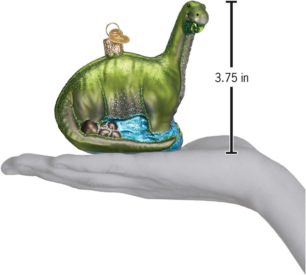 Old World Christmas Ornaments: Brontosaurus Glass Blown Ornaments for Christmas Tree (12471)