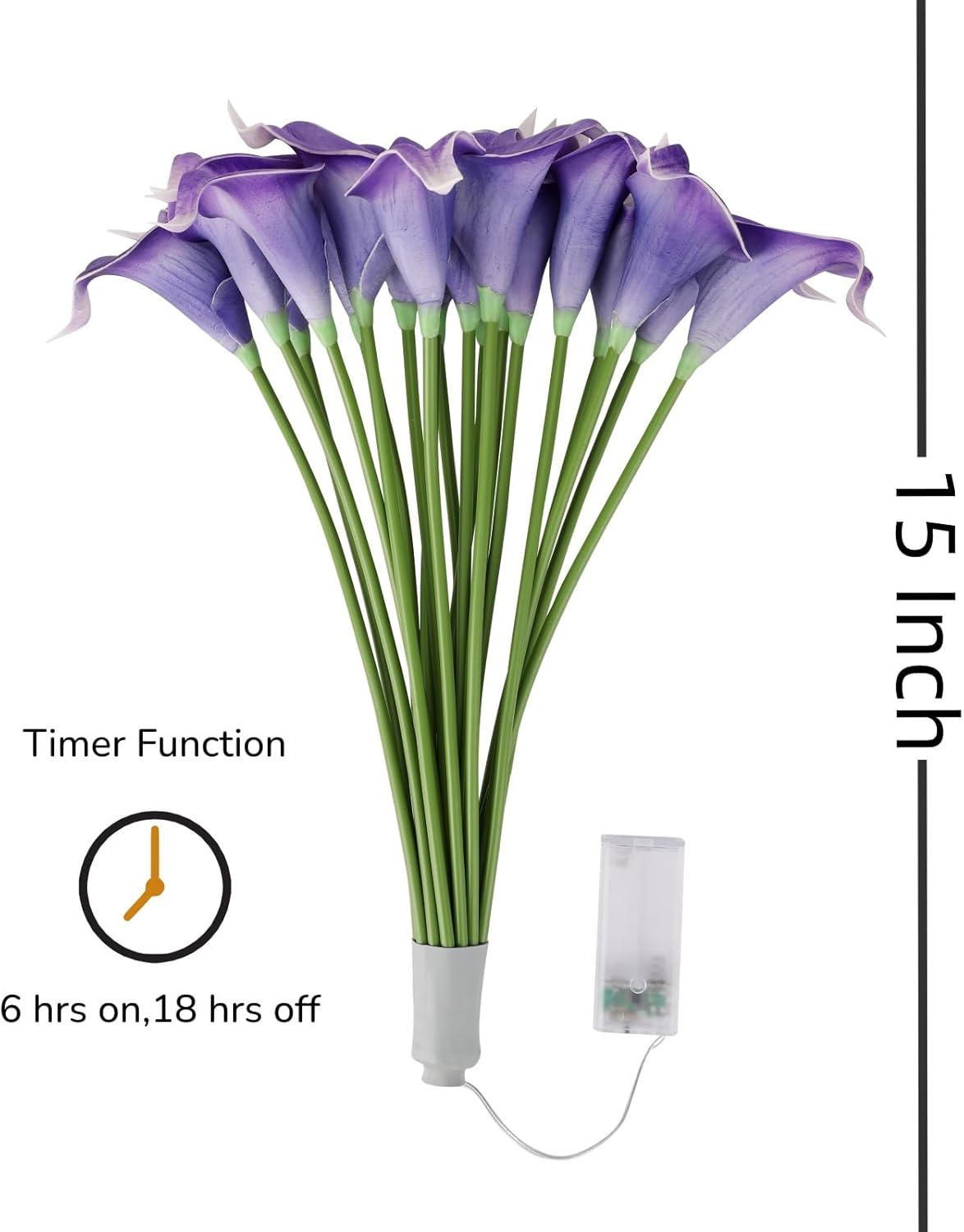 homeseasons led calla lily lamp,20 real touch artificial, package contents