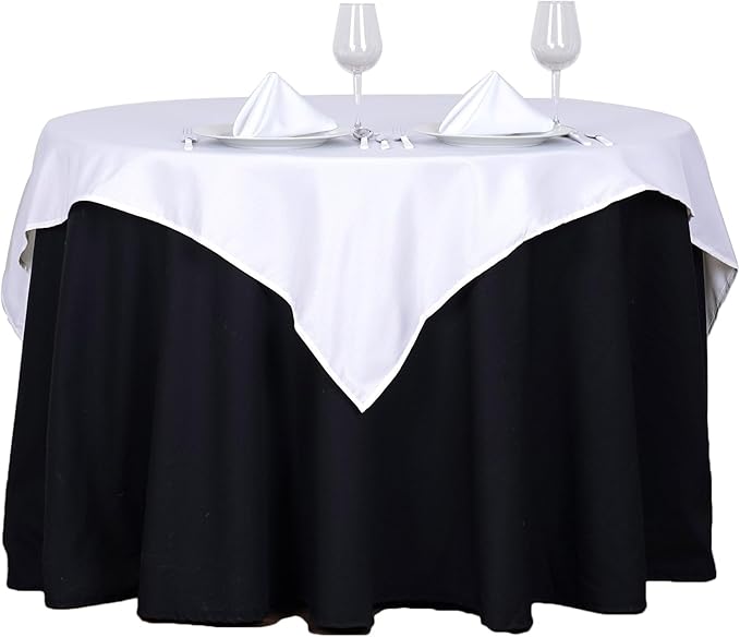 Efavormart 54x54 White Wholesale Linens Seamless Polyester Square Linen Tablecloth for Wedding Banquet Party Restaurant