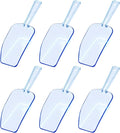 Ice Scoop Candy Buffet Containers Scoopers, Hmxpls Blue Plastic Scoop for Popcorn Cookie Candy Buckets, Podpocket Acrylic Large Scoops for Parties Wedding Bar Jars Freezer Dry Goods （6 Pack 7.5 In ）