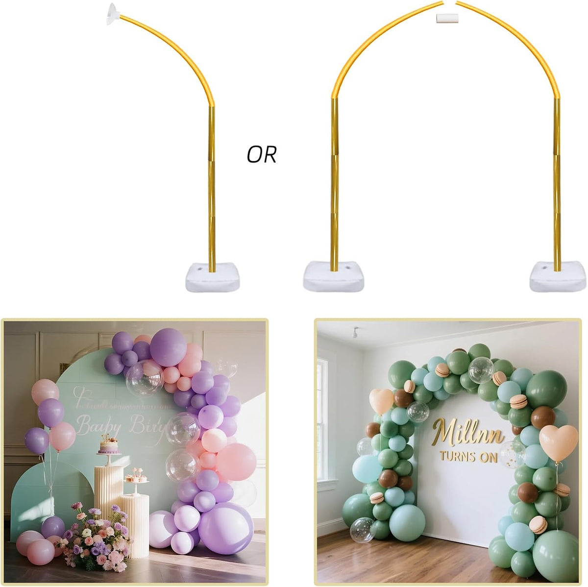balloon arch stand kit 9ft &5.6ft,heavy duty base, package contents