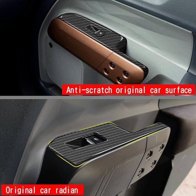 4pcs Carbon Fiber Style Front Rear Doors Window Glass Lift Switch Panel Cover Decorative Sticker Protection Car Interior Accessories for 2022-2025 Ford Maverick KT13