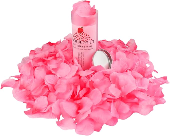 CODE FLORIST 1500 PCS Silk Rose Petals for Valentine's Day,Fake Rose Petals for Romantic Night,Wedding,Proposal Anniversary Flower Decorations(Separated,Scented,Light Pink&Hot Pink)