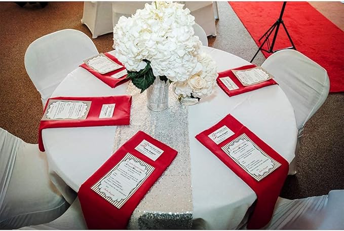 Eternal Beauty Silver Table Runner for Wedding, 5PCS-12x72 Sequin Table Runner Decorations for Birthday Parties, Banquets, Graduations,Christmas