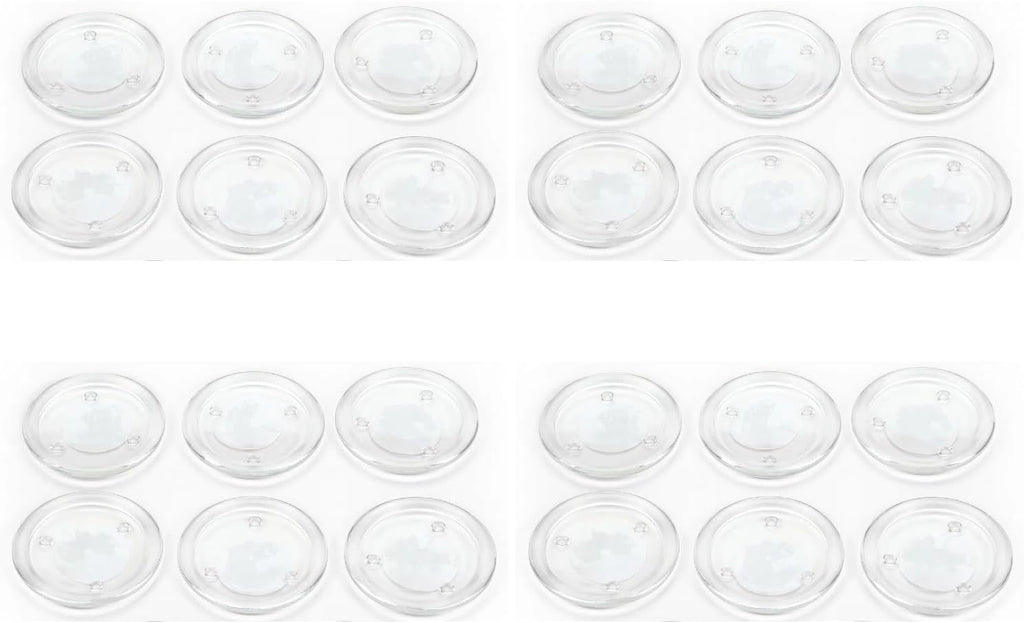 Hosley's Set of 24 Clear Glass Pillar Plates - 4 Inch Diameter. Ideal Gift for Weddings, Parties, Spa, Pillar Candle, Votive Candle Garden. Or as a Pedestal W1
