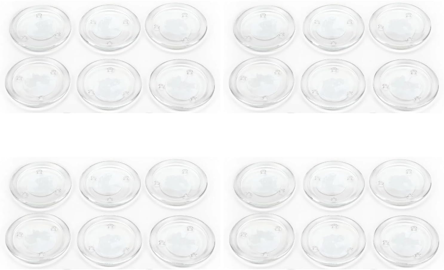 Hosley's Set of 24 Clear Glass Pillar Plates - 4 Inch Diameter. Ideal Gift for Weddings, Parties, Spa, Pillar Candle, Votive Candle Garden. Or as a Pedestal W1