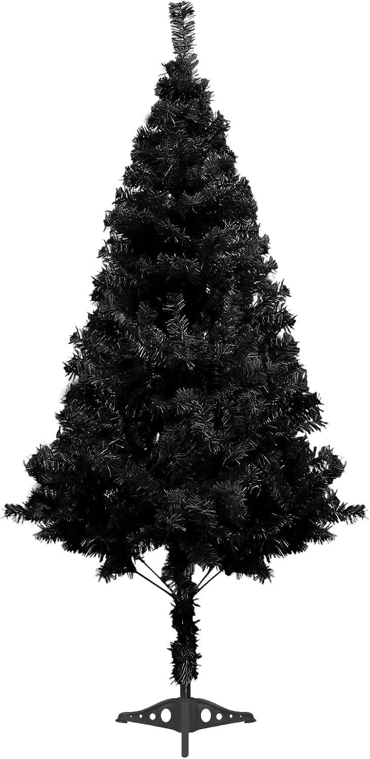 5ft Halloween Black Christmas Tree for Home, Office, Party Decoration, Artifi...