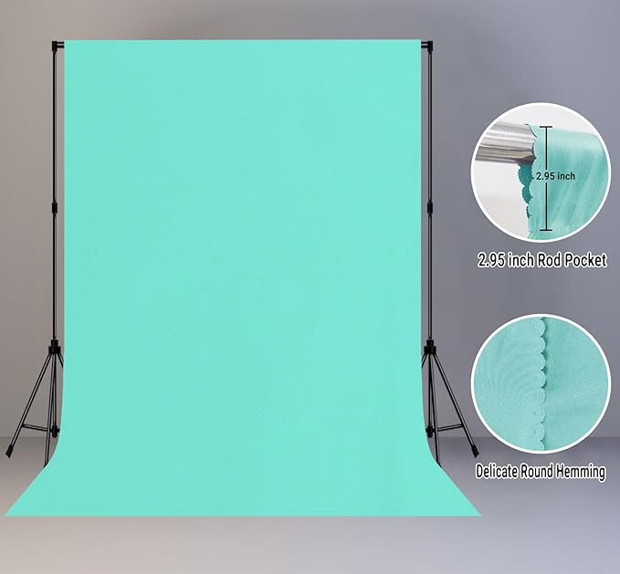 10x20FT Large Light Blue Screen Backdrop for Photography, Chromakey Blue Photo Background Curtain Seamless for Video Meeting Photoshoot Party
