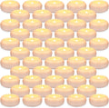 50 Pack 2”Floating Candles Water-Activated Flameless LED Candle, Warm White Battery Operate Waterproof Tealights for Cylinder Vases, Centerpieces at Wedding, Party, Pool,Romantic.