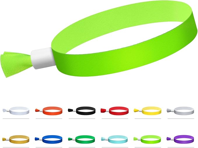 100 Pcs Cloth Event Wristbands, Event Wristbands, Colored Wrist Bands for Events, for Lightweight Concert Wrist Strap for Activities, Party Bracelets for Events (Color : Green2)