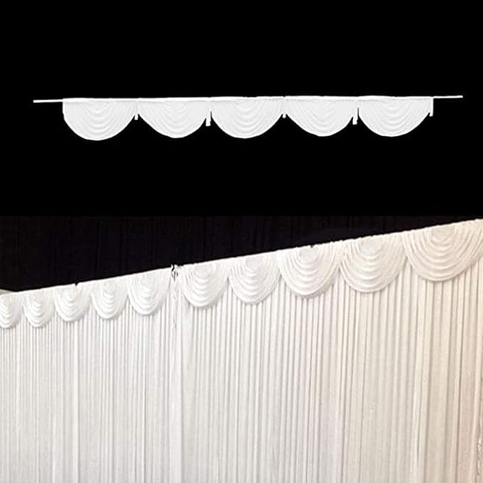 MYOYAY Luxury Ice Silk Backdrop Curtains 10x10ft Wedding Stage Backdrop Drapes Silk Fabric Curtain Panels for Wedding Ceremony Party Event Birthday Home Window Decorations White