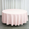 Efavormart Round Tablecloth, 108 Inch Stain & Wrinkle Resistant Washable Table Cloth, Decorative Polyester Fabric Table Cover for Banquet, Wedding, Dining- Blush