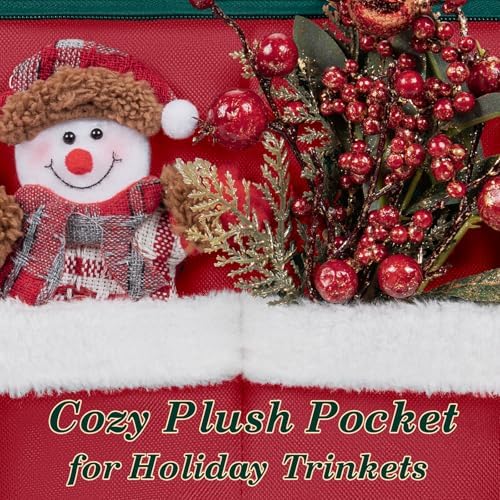 Christmas Ornament Storage Box with Adjustable Dividers Zippered Top Stores up to 128 Holiday Ornaments (3 Inch) Xmas Ball Decorations Organizer Storage Container Bin