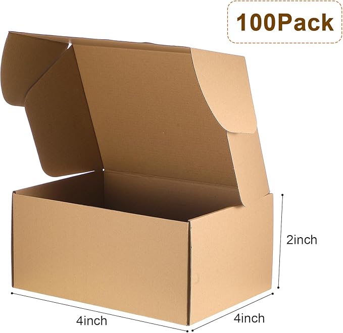 Qilery 100 Pcs Shipping Boxes Cardboard Gift Corrugated Cardboard Brown Boxes Mailer Packaging for Mailing Small Business Present (11 x 8 x 5 Inches)