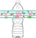 Flamingle Bottle Wraps - Set of 20 - Flamingo Water Bottle Labels - Flamingo Decorations - Made in the USA