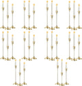 10 Sets Candle Gold Metal Candlestick Holders -Vintage Modern Metal Taper Candle Holders, Decorative Centerpiece for Table Mantel, Wedding Kitchen Home Decor, Wedding Gift,30Pcs