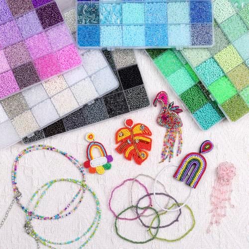 52800+pcs 144colors 2mm glass seed beads for jewelry on a desk or shelf