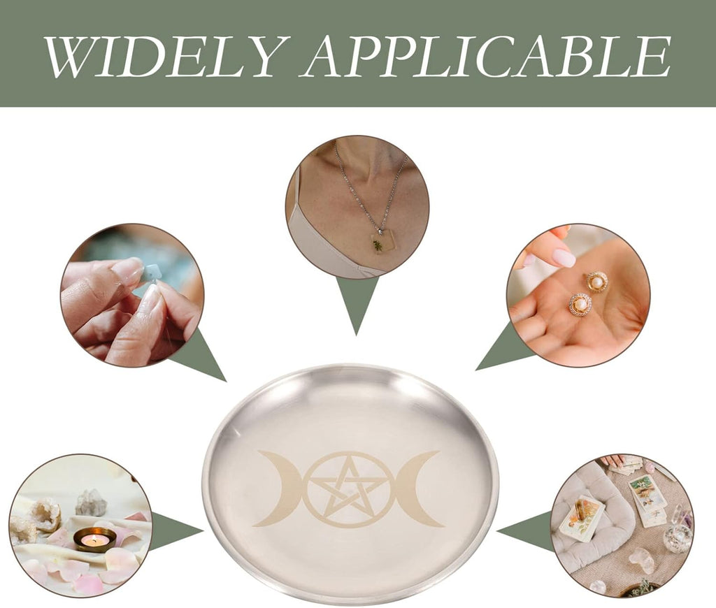 COHEALI Altar Plate Candle Holder Ritual Burning Incense Burner Offering Bowl Decorative Tealight Tray Witchcraft Wiccan Tarot Supplies