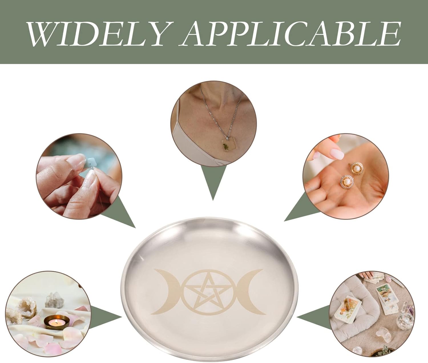 COHEALI Altar Plate Candle Holder Ritual Burning Incense Burner Offering Bowl Decorative Tealight Tray Witchcraft Wiccan Tarot Supplies