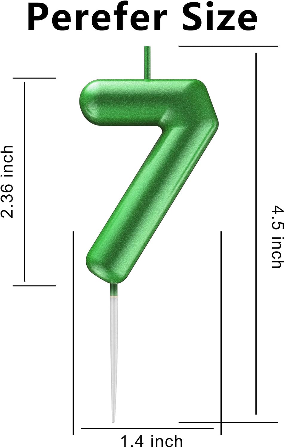 Green Number 7 Candle Happy Birthday 3D Number Candles for Birthday Cake Party Decoration Wedding Anniversary Celebration Supplies