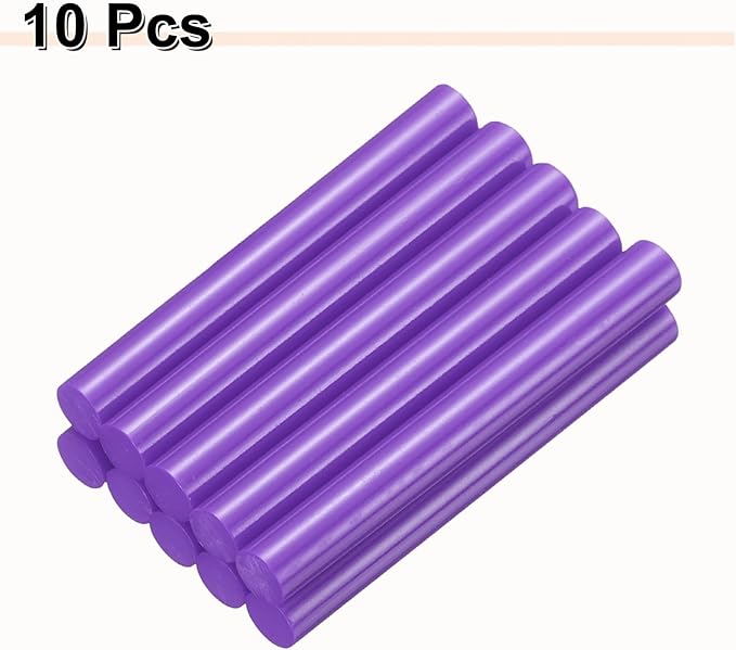 HARFINGTON 10pcs Hot Glue Sticks 0.43" Dia x 3.94" Long EVA Mini Hot Melt Adhesive Glue Stick for Hot Melt Gun Wood Plastic Glass Flowers Fabrics Foam, Purple