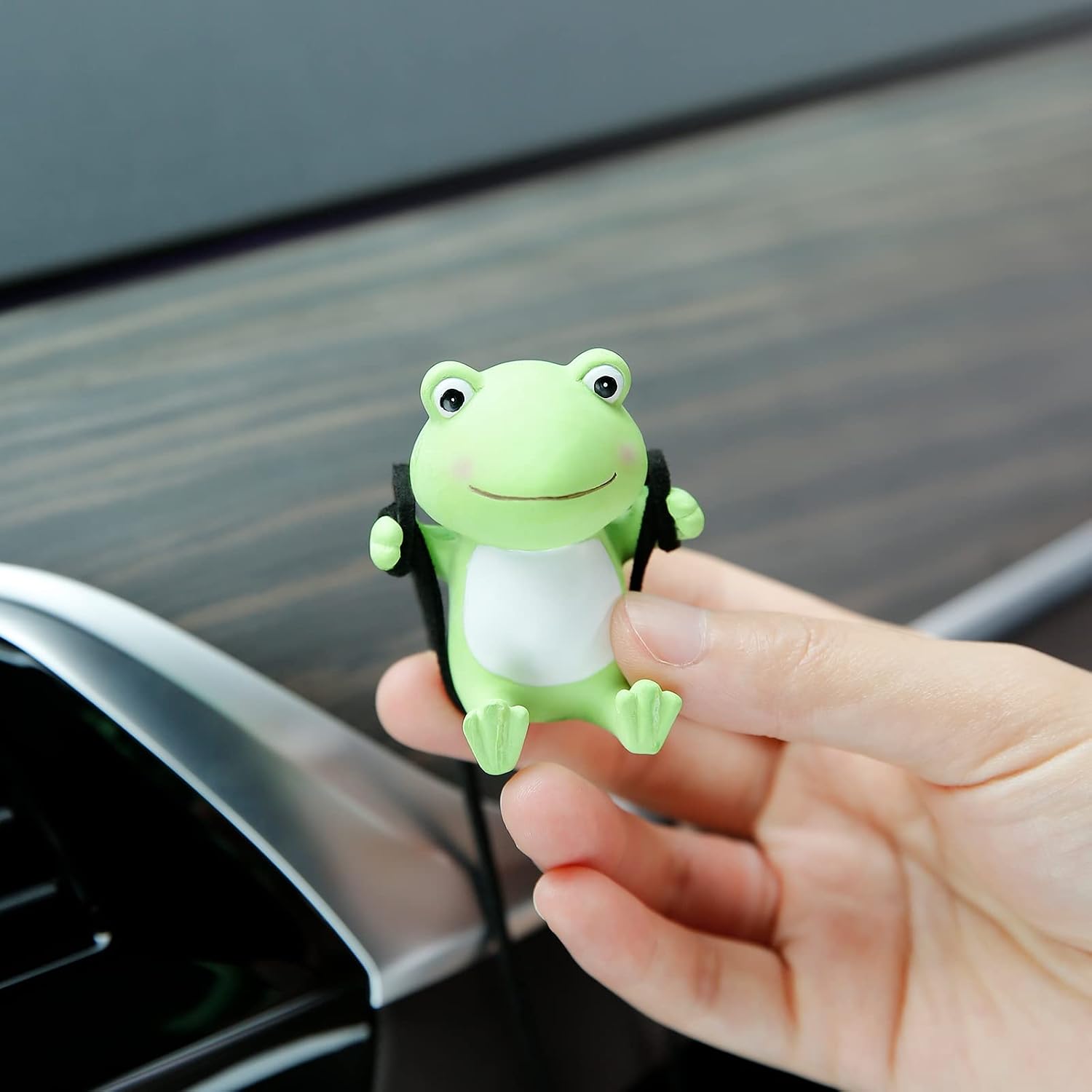 YGMONER Cute Swinging Frog Car Rear View Mirror Hanging Accessories Funny Car Interior Decor Gifts for Women Men (Frog)
