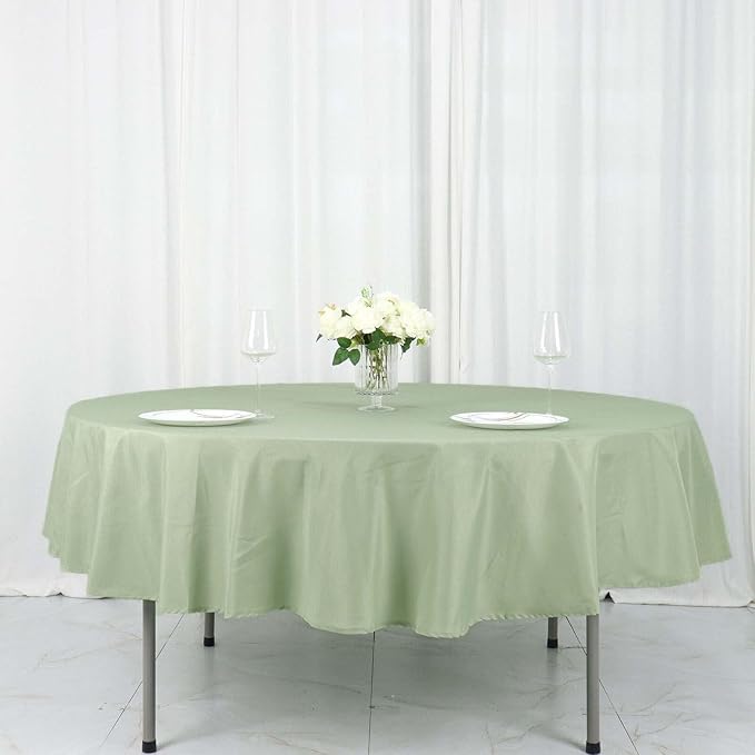 Efavormart Round Tablecloth, 90 Inch Stain & Wrinkle Resistant Washable Table Cloth, Decorative Polyester Fabric Table Cover for Banquet, Wedding, Dining- Sage Green