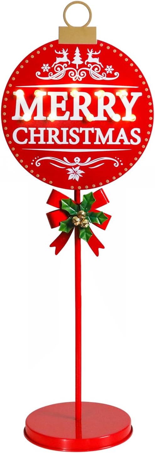 christmas signs with led lights,battery operated metal outdoor, main product view