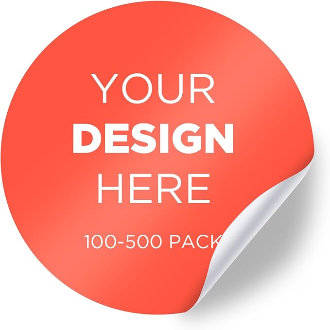 Custom Stickers - Personalized Labels, Customized Stickers with Any Design Image Logo Text, 100 Labels (Scalloped, 4"x4")