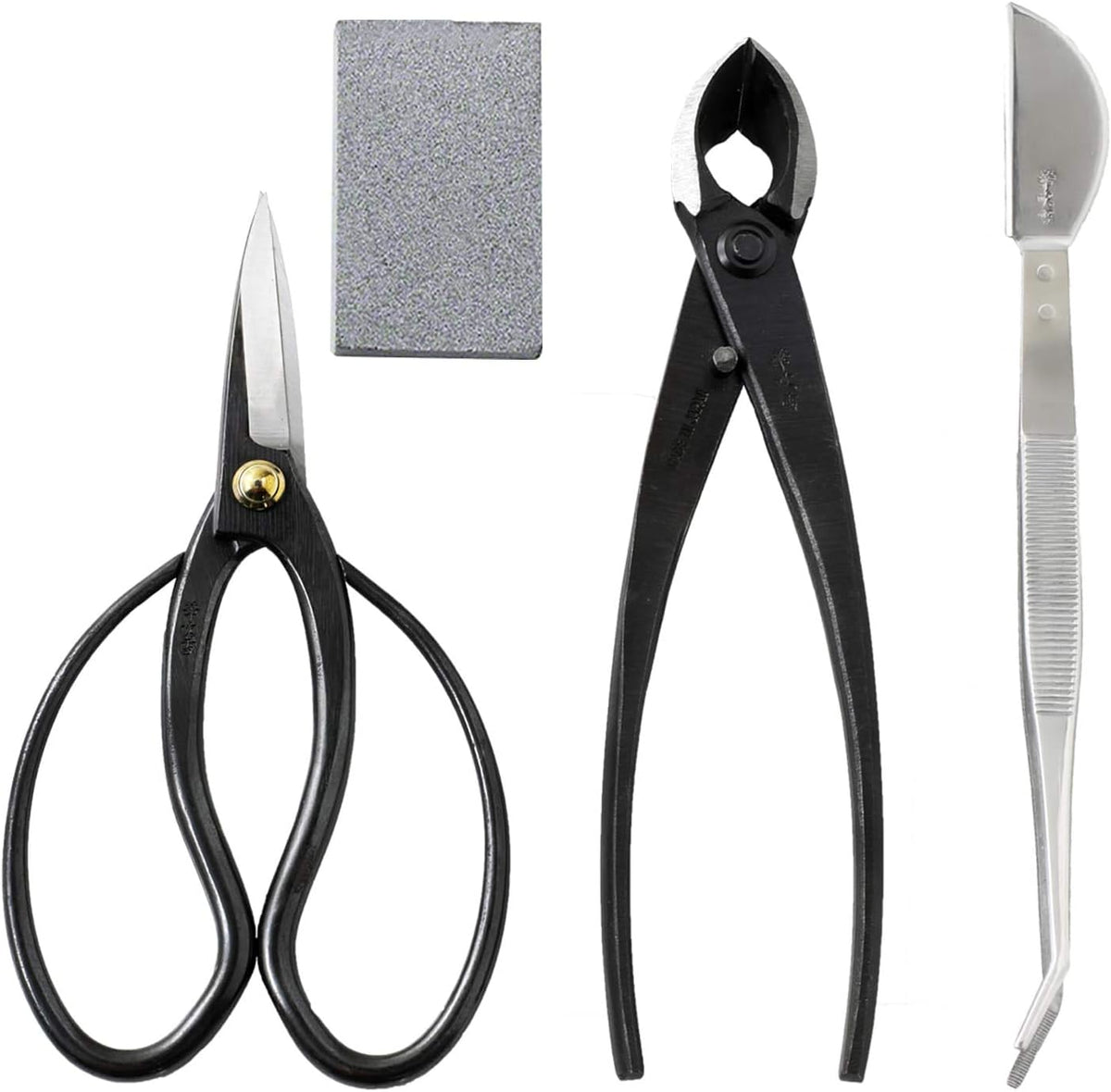 Wazakura 4PCS Bonsai Tool Kit, Traditional Scissors and Concave Cutter