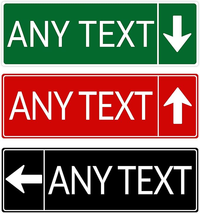 Custom Signs Outdoor Metal, Personalized Street Reflective Sign with Arrow, 8x24 Inches, Single/Double Sided, Rust Free Aluminum-UV Protected and Weatherproof