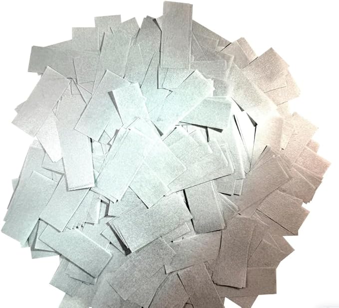 Ultimate Confetti, Silver Shimmer Biodegradable Confetti - Rectangular Flame-Resistant and Slow-Falling Tissue Paper Confetti for Cannon and Launcher use – Best for Celebrations - 1 lb, 16 oz