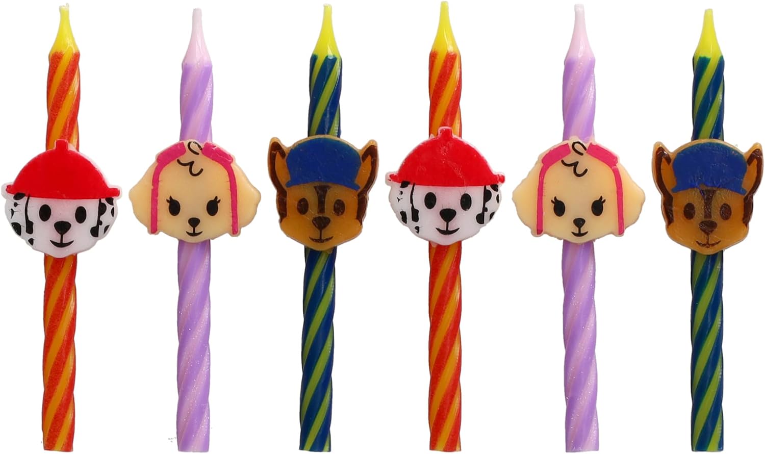 PAW Patrol Birthday Cake Candles | 6 Birthday Candles for Cake Decorations, Red, Pink, Blue Candles Featuring Chase, Marshall, Skye | Cake Toppers for PAW Patrol Party