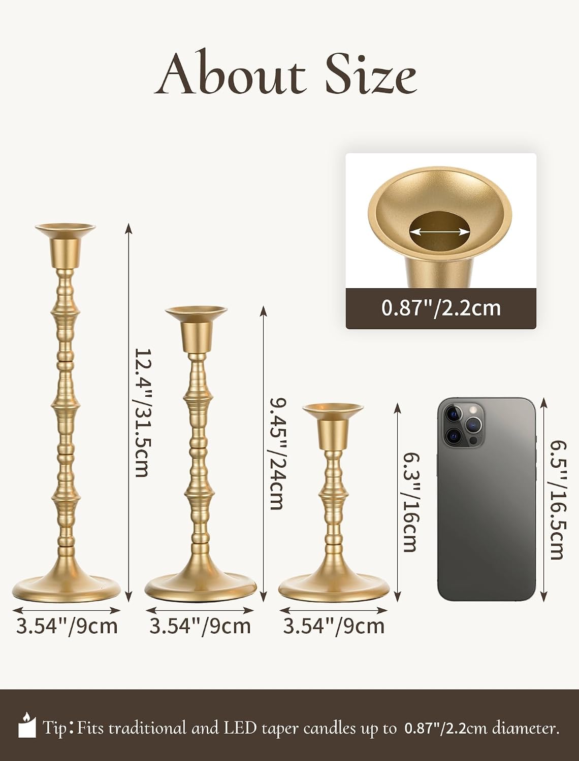 Gold Candlestick Holders Vintage: Brass Taper Candle Holders