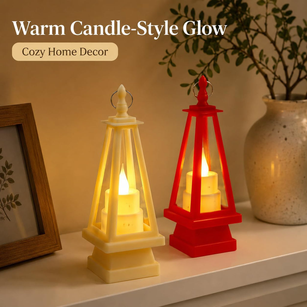 12 Pack Mini Decorative Candle Lanterns, 6.3 Inch Tabletop Hanging Lanterns with Warm Candle-Style Glow for Wedding Centerpieces, Party Favors, Holiday Home Decor