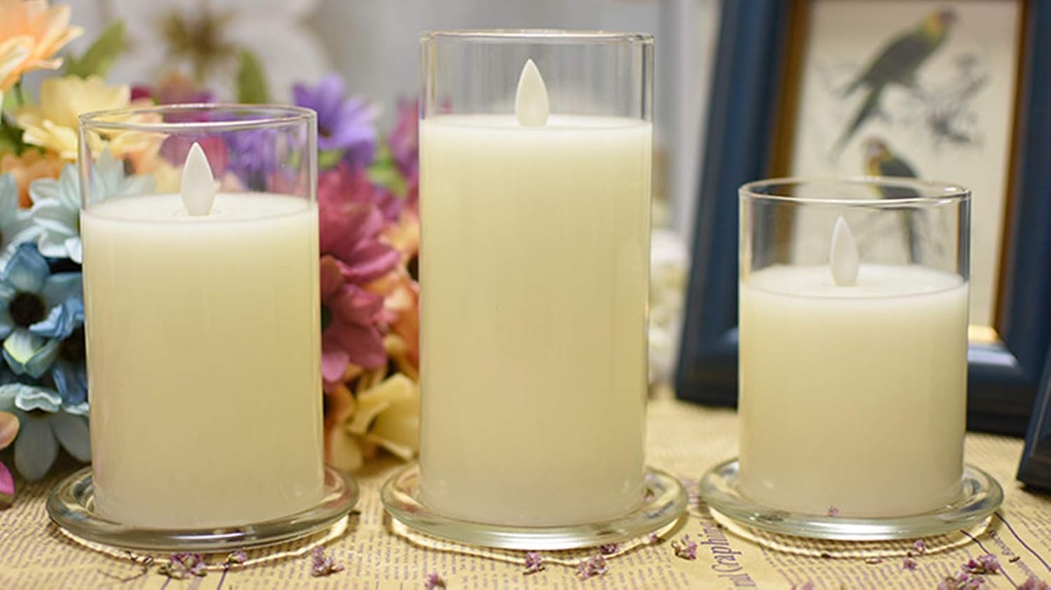 2 Pack Glass Candle Holder 3" Clear Beautiful Transparent Round Candle Plate