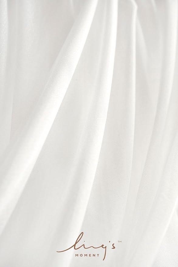 Ling's moment Wedding Arch Draping Fabric 2 Panels 32Ft x 30" Wrinkle-Free Wedding Arch Drapes Chiffon Fabric, White Curtain for Wedding Ceremony Reception Background Party Home Garden Decorations