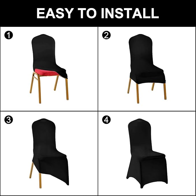 SUPERO Waterproof Spandex Chair Cover 25PCS, Stretch Dining Chair Covers, Polyester Outdoor Chair Covers, Protector Stretch Chair Cover for Party Universal, Banquet, Wedding Event, Hotel(Turquoise)