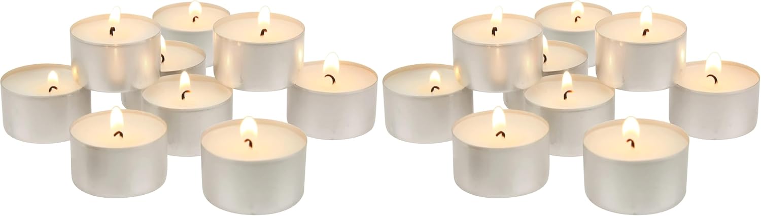 Stonebriar 600 Pack Unscented Tea Light Candles with 6-7 Hour Extended Burn Time, White, 300 Count