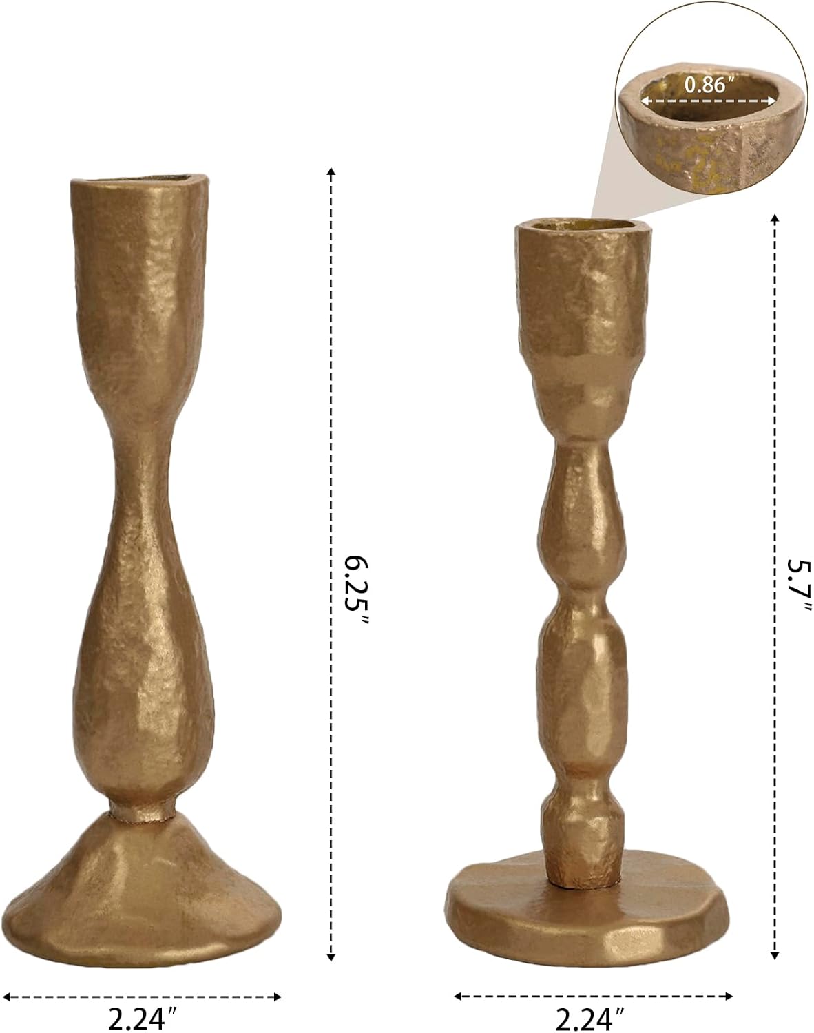 Antique Brass Handcrafted Iron Taper Candle Holders