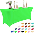 IVAPUPU 6FT Table Cloth for Rectangular Fitted Events Stretch Green Table Covers Washable Cover Spandex Tablecloth Protector for Party, Wedding, Cocktail, Banquet, Festival