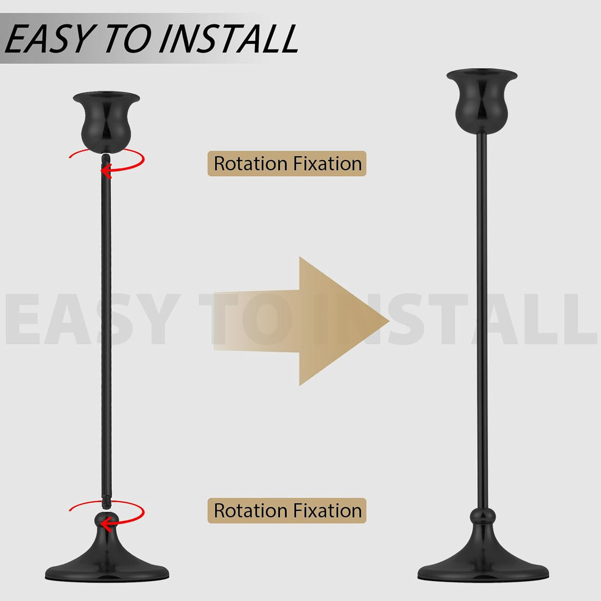 Metal Candle Holder Taper Candlestick Holders for Candle Sticks Vintage Cande...