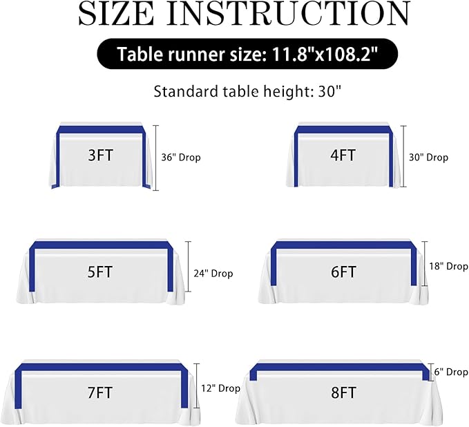 SHEJIZE 20 Pack Royal Blue Satin Table Runner 12x108 Inches Long, Bright Silky Smooth Satin Table Runner Table Decor for Wedding Banquet Christmas Prom Event Birthday Party