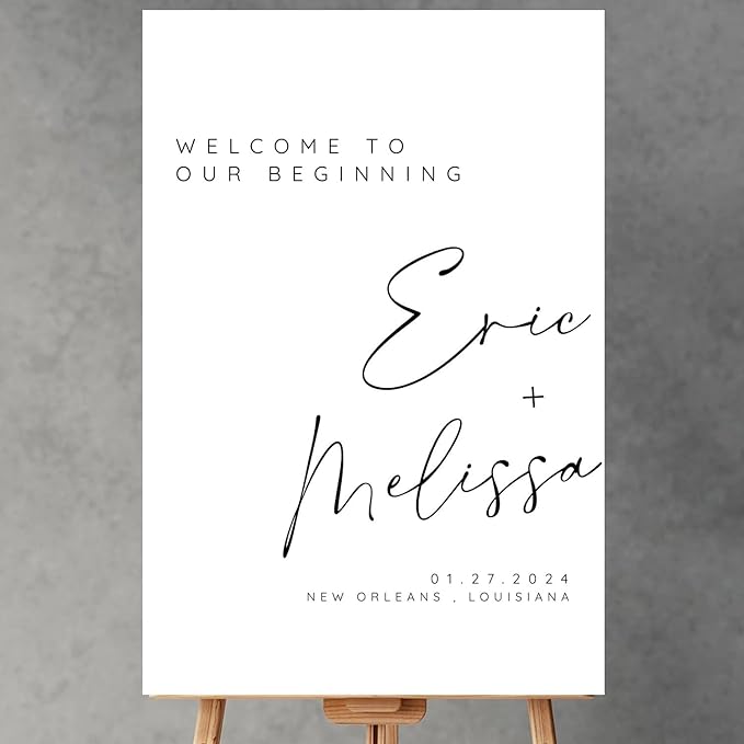Calligraphy Wedding Welcome Signs, Welcome Sign Wedding, Customized Wedding Welcome Sign, Custom Wedding Welcome Sign