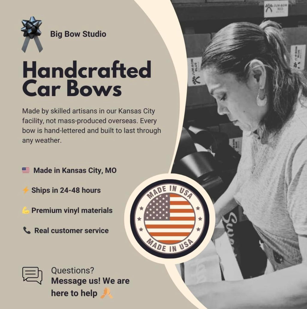 CarBowz Big Car Bow, Sweet 16 Happy Birthday, Giant 30" Bow, Non Scratch Magnet, Weather Resistant Vinyl White