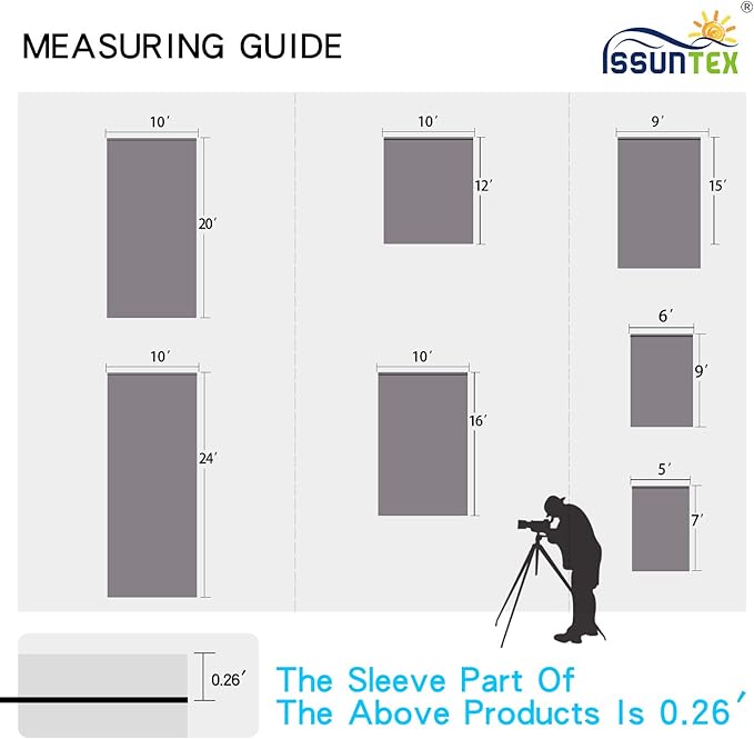 ISSUNTEX 10X24 ft Background Muslin Backdrop, Photo Studio, Collapsible High Density Screen for Video Photography and Television-Gray